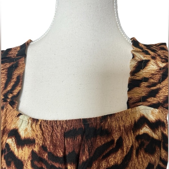 Eb & Ive, NZ designer, linen & rayon flowy top, summer, tiger print, NEW M/L - Picture 4 of 8